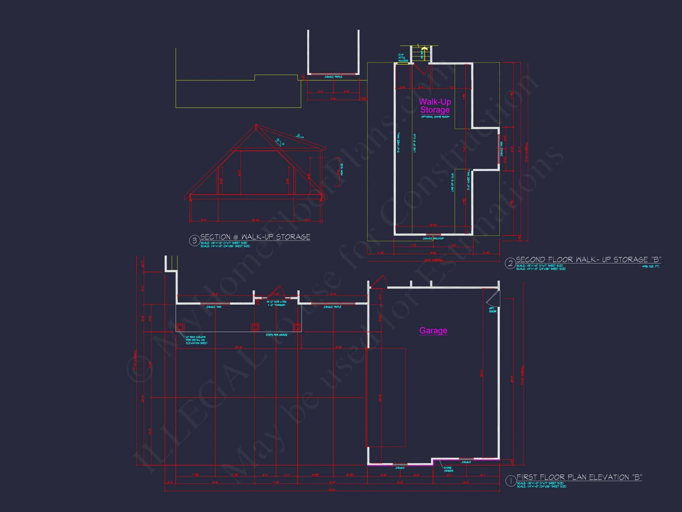 Craftsman house Floor Plan with 4 Bedrooms and 2-Car Garage
