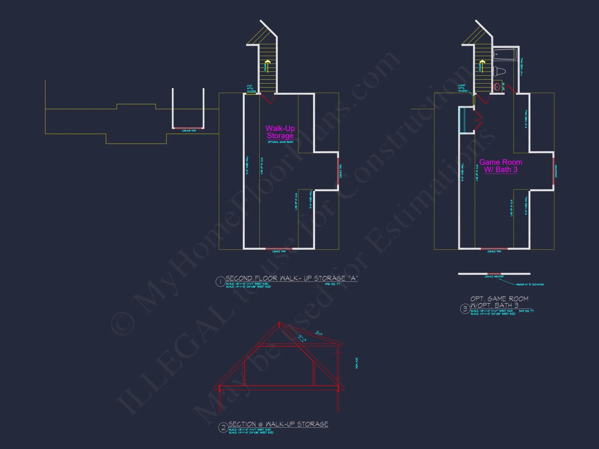 Craftsman house Floor Plan with 4 Bedrooms and 2-Car Garage