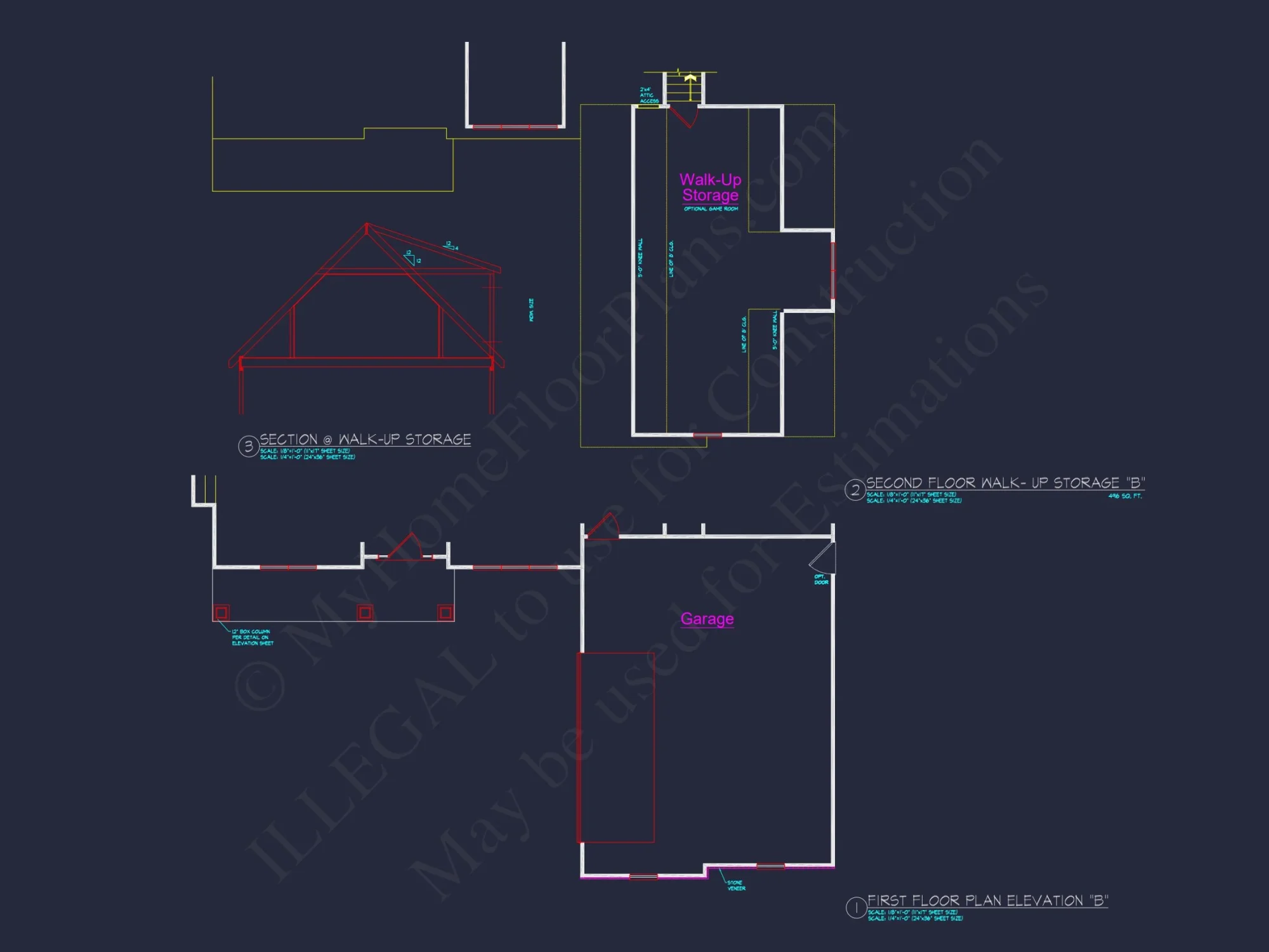 Craftsman house Floor Plan with 4 Bedrooms and 2-Car Garage