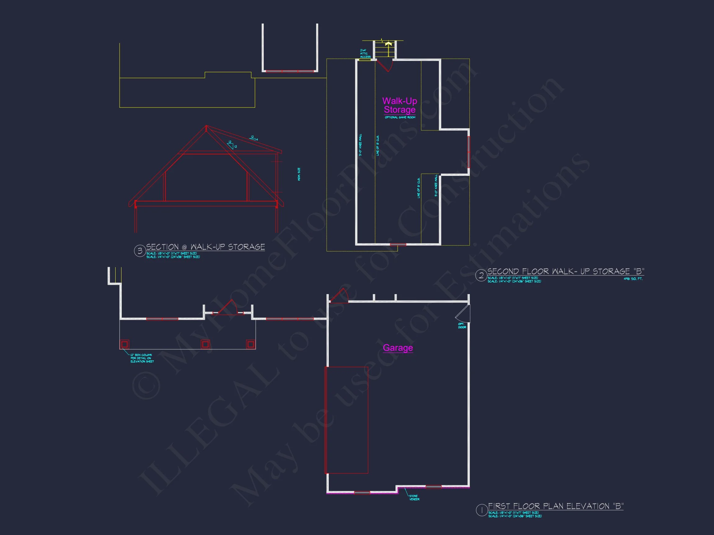 Craftsman house Floor Plan with 4 Bedrooms and 2-Car Garage