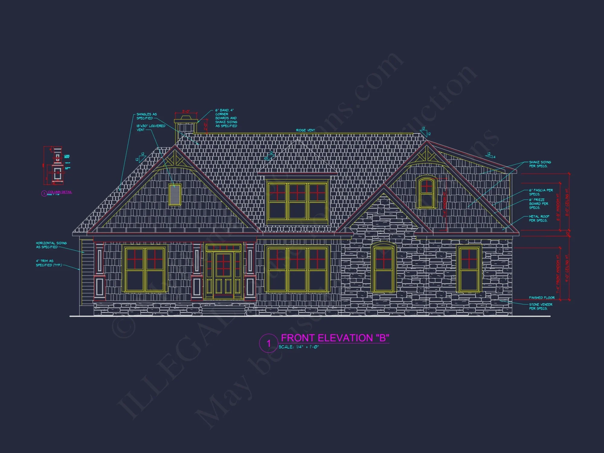 Craftsman house Floor Plan with 4 Bedrooms and 2-Car Garage
