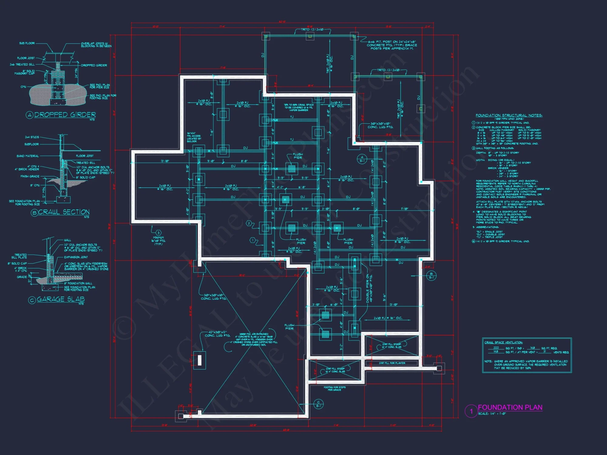 Craftsman house Plan with 2 Stories and 3-Car Garage