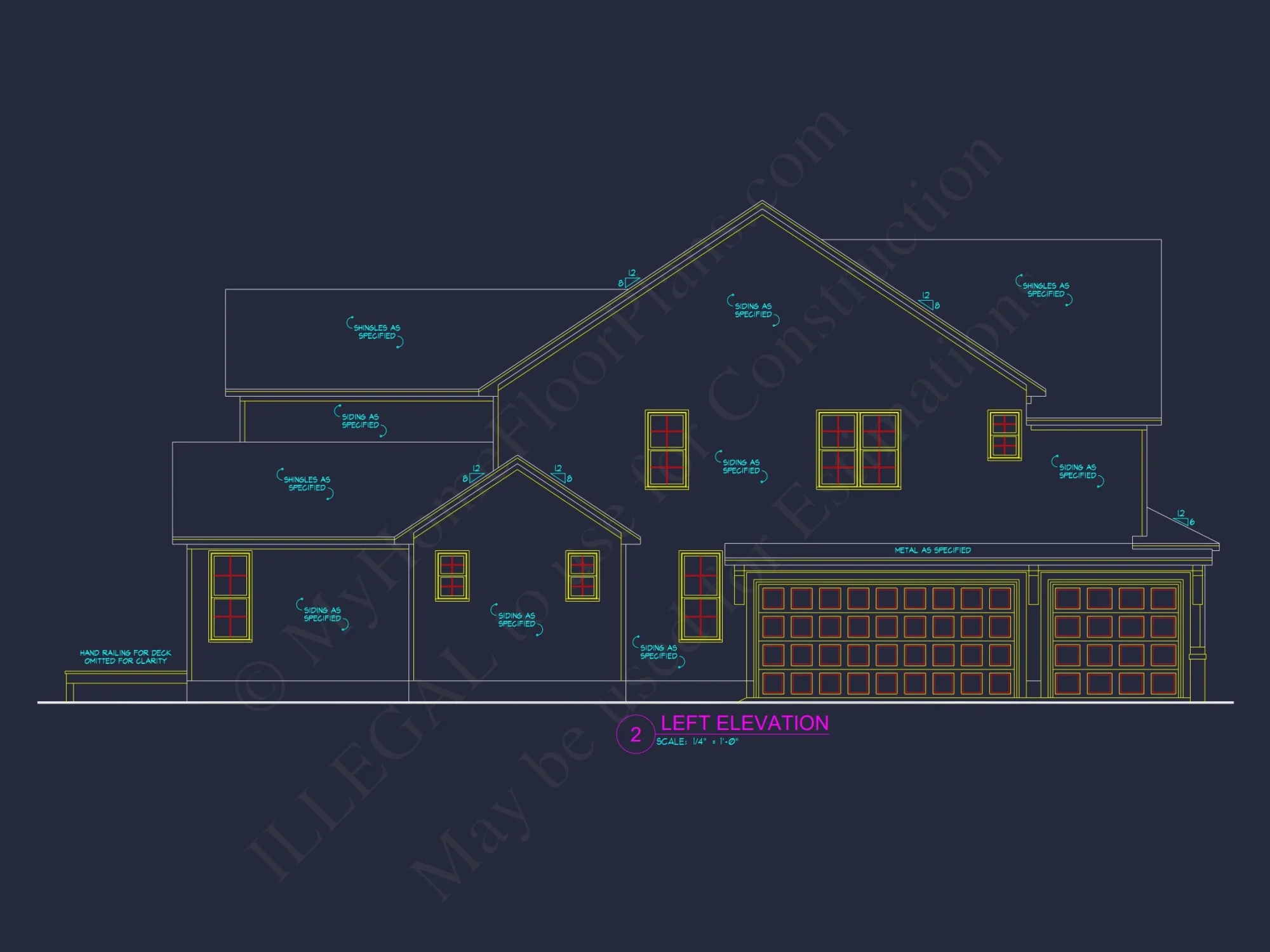 Craftsman house Plan with 2 Stories and 3-Car Garage