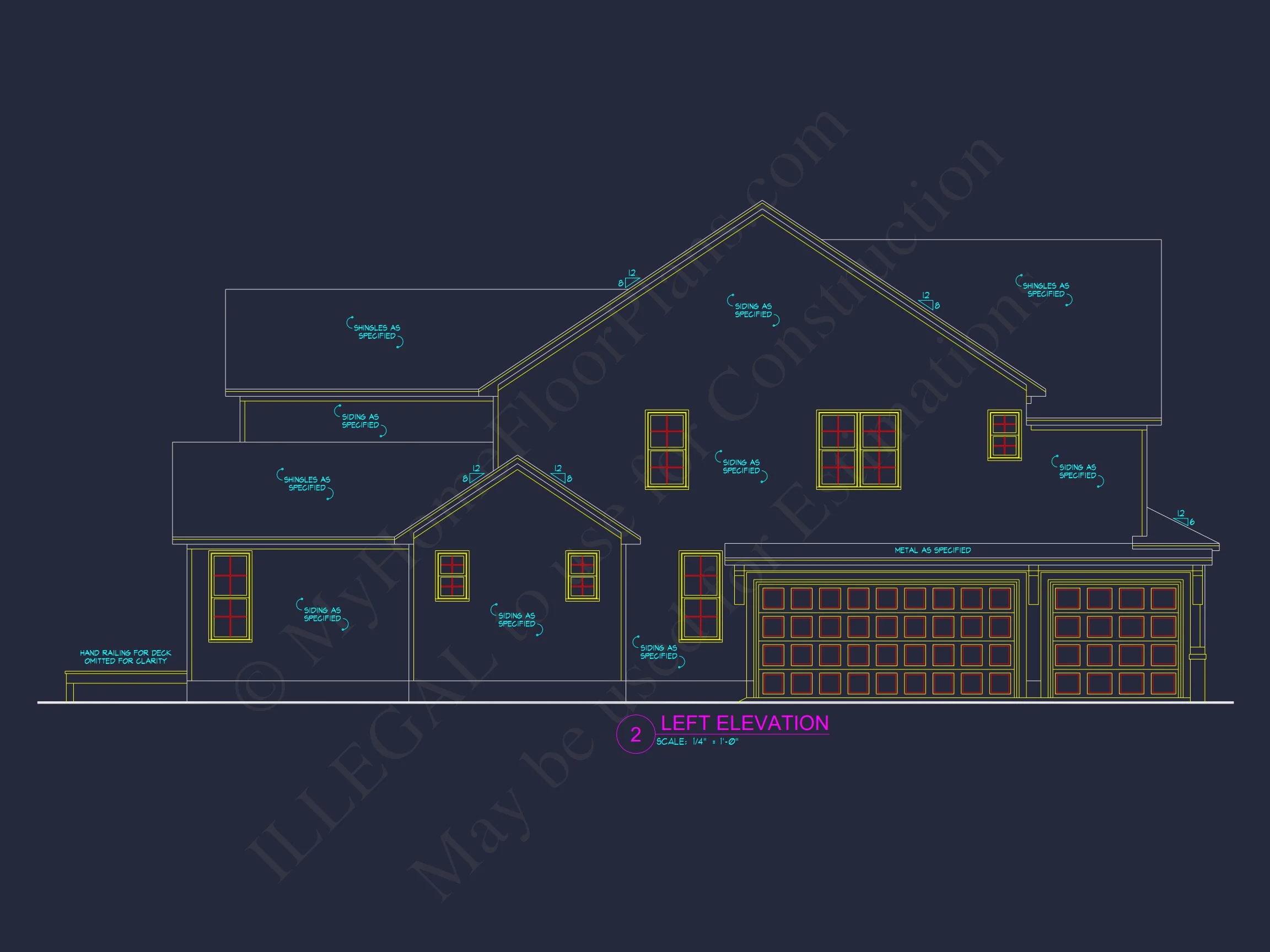 Craftsman house Plan with 2 Stories and 3-Car Garage