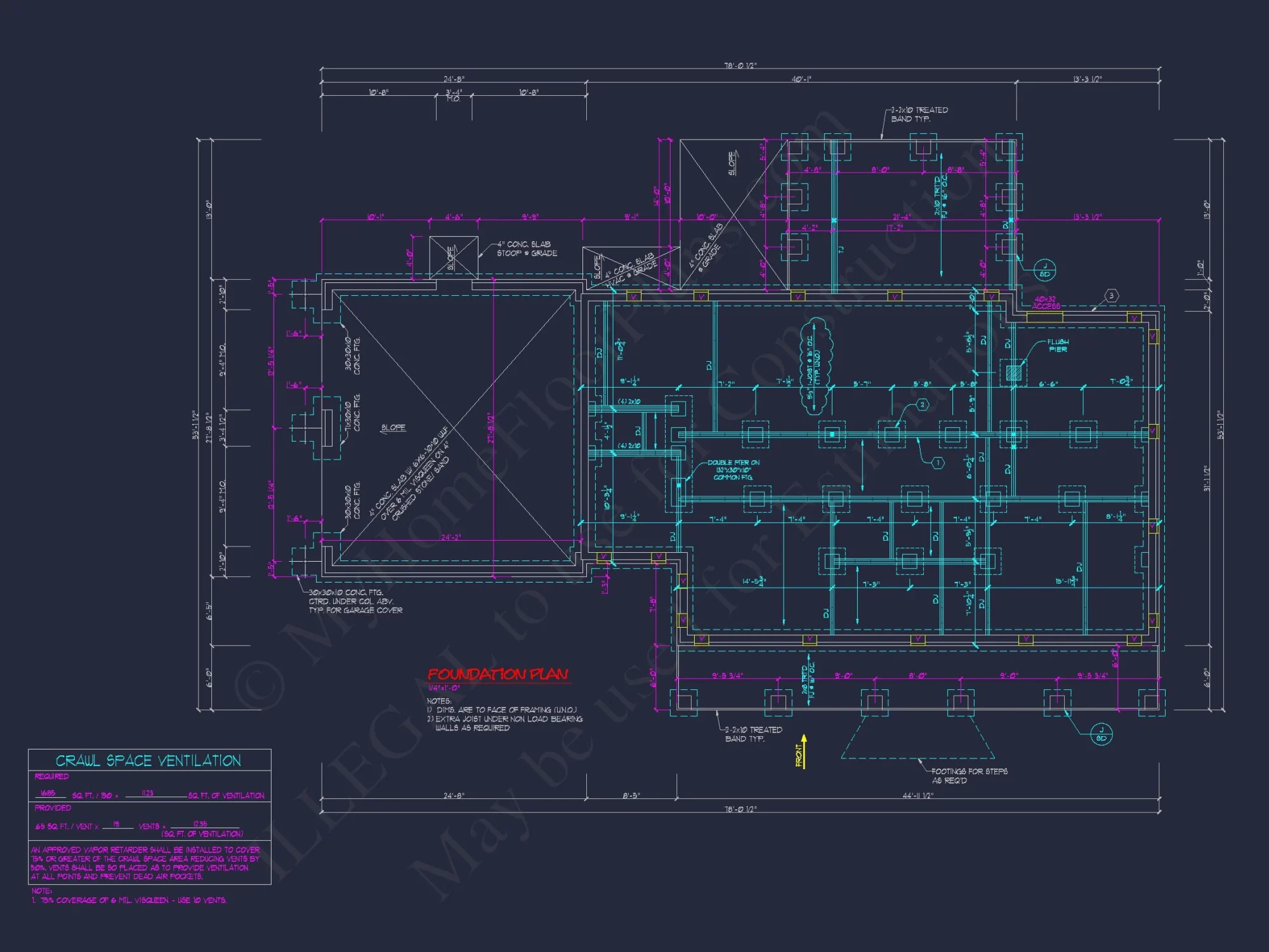 78'-Wide Cape Cod Floor Plan with Great Room and 2 Garage Bays