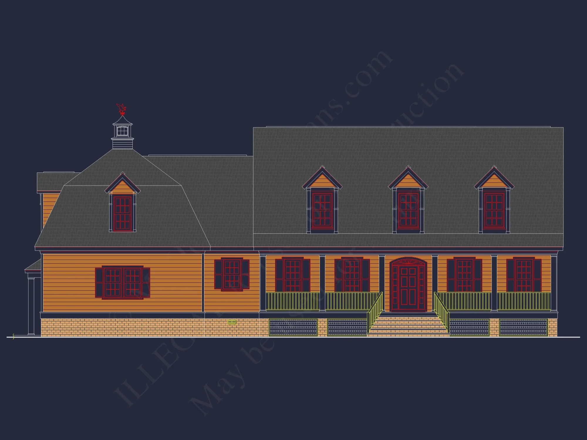 78'-Wide Cape Cod Floor Plan with Great Room and 2 Garage Bays