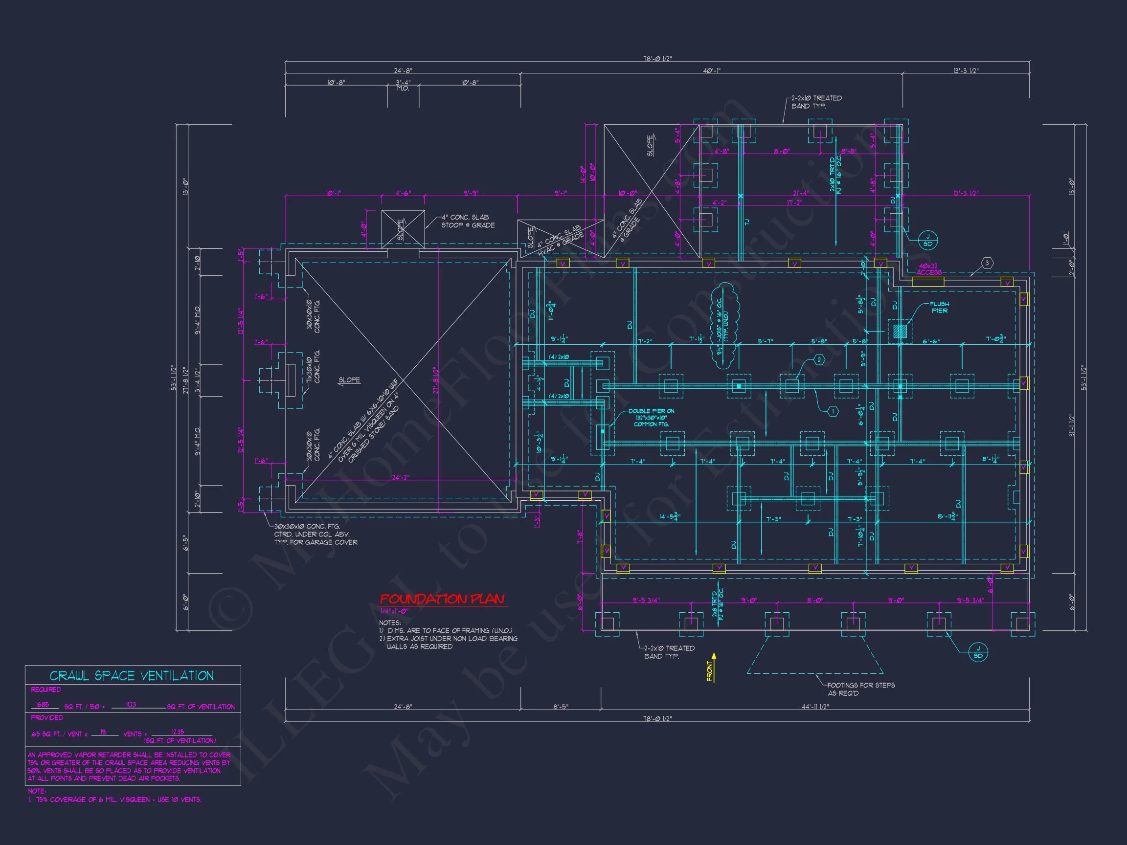 78'-Wide Cape Cod Floor Plan with Great Room and 2 Garage Bays