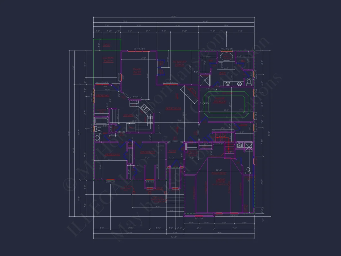 Spacious 56' Wide house Plan with Bonus Room