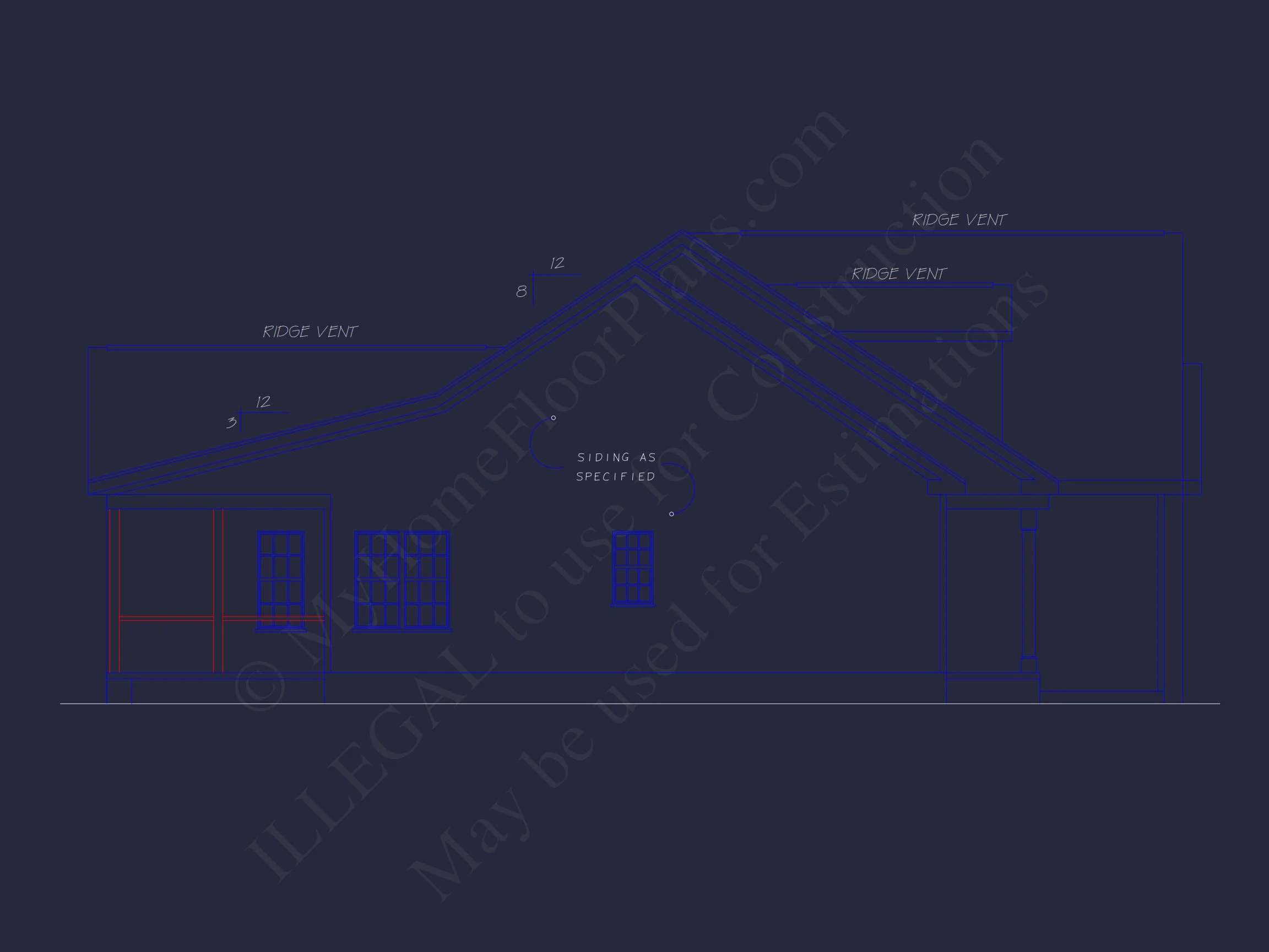 8-1579 HOUSE PLAN - Spacious 56' Wide House Plan with Bonus Room | CAD Designs 5 CAD Designs