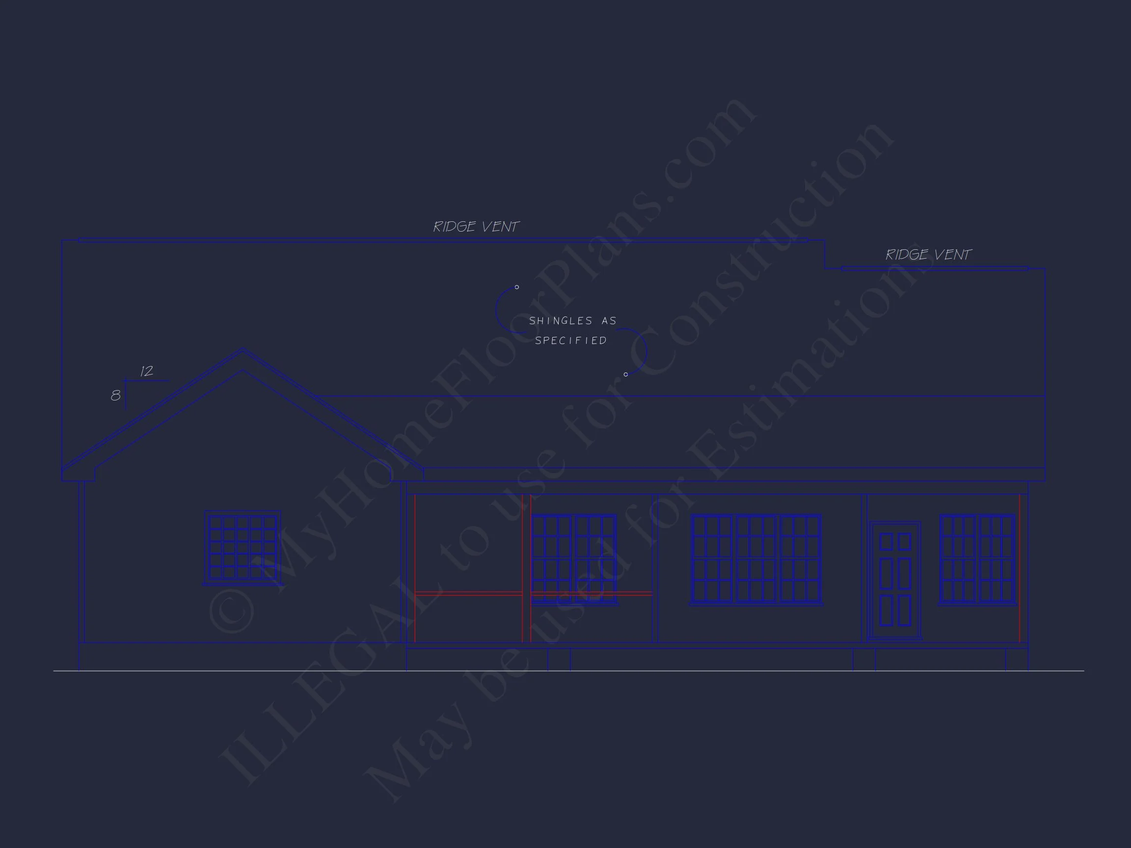 8-1579 HOUSE PLAN - Spacious 56' Wide House Plan with Bonus Room | CAD Designs 3 CAD Designs