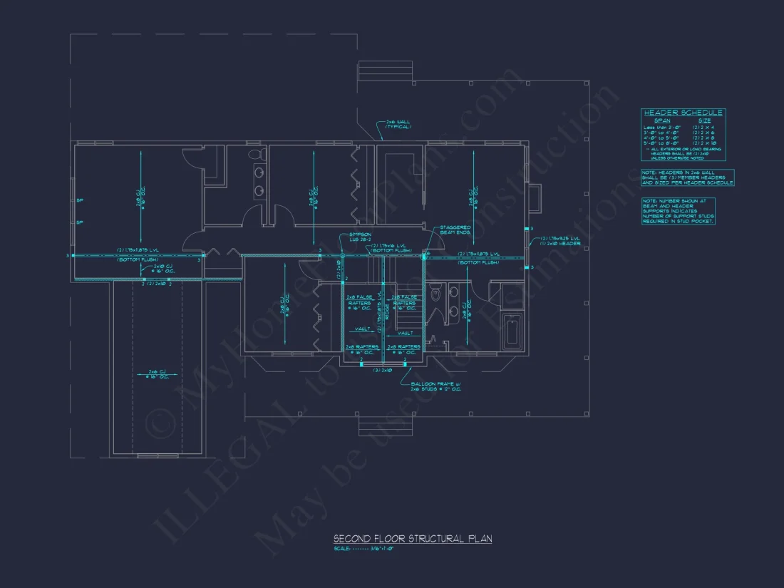 Colonial Farmhouse house Plan with 2 Floors and Detailed CAD Blueprint