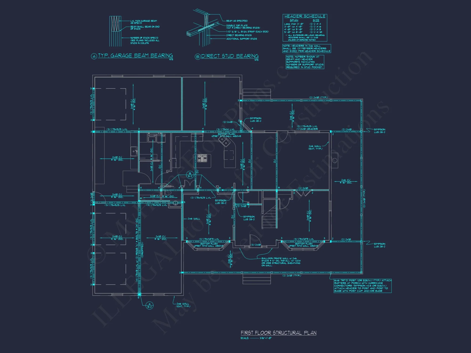 Colonial Farmhouse house Plan with 2 Floors and Detailed CAD Blueprint