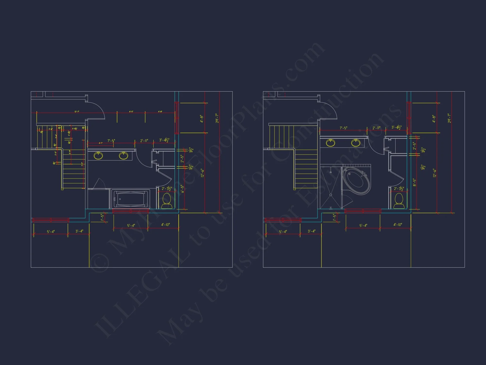 Colonial Farmhouse house Plan with 2 Floors and Detailed CAD Blueprint