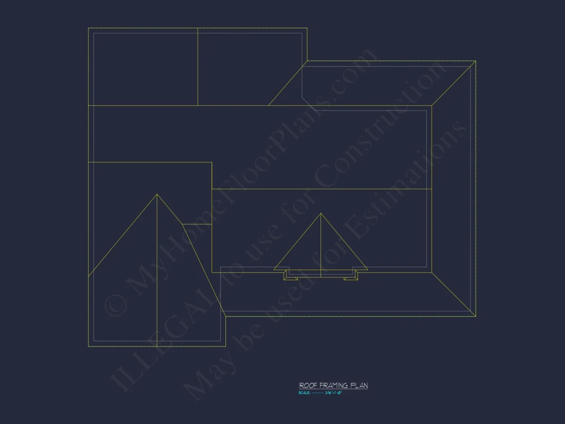 Colonial Farmhouse house Plan with 2 Floors and Detailed CAD Blueprint