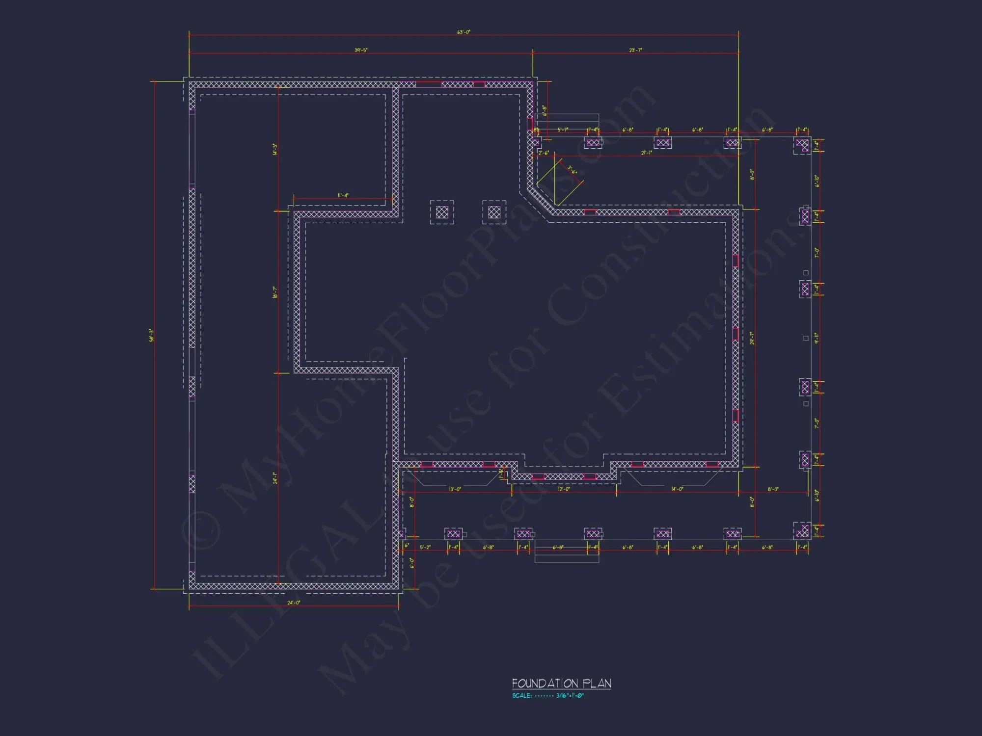 Colonial Farmhouse house Plan with 2 Floors and Detailed CAD Blueprint