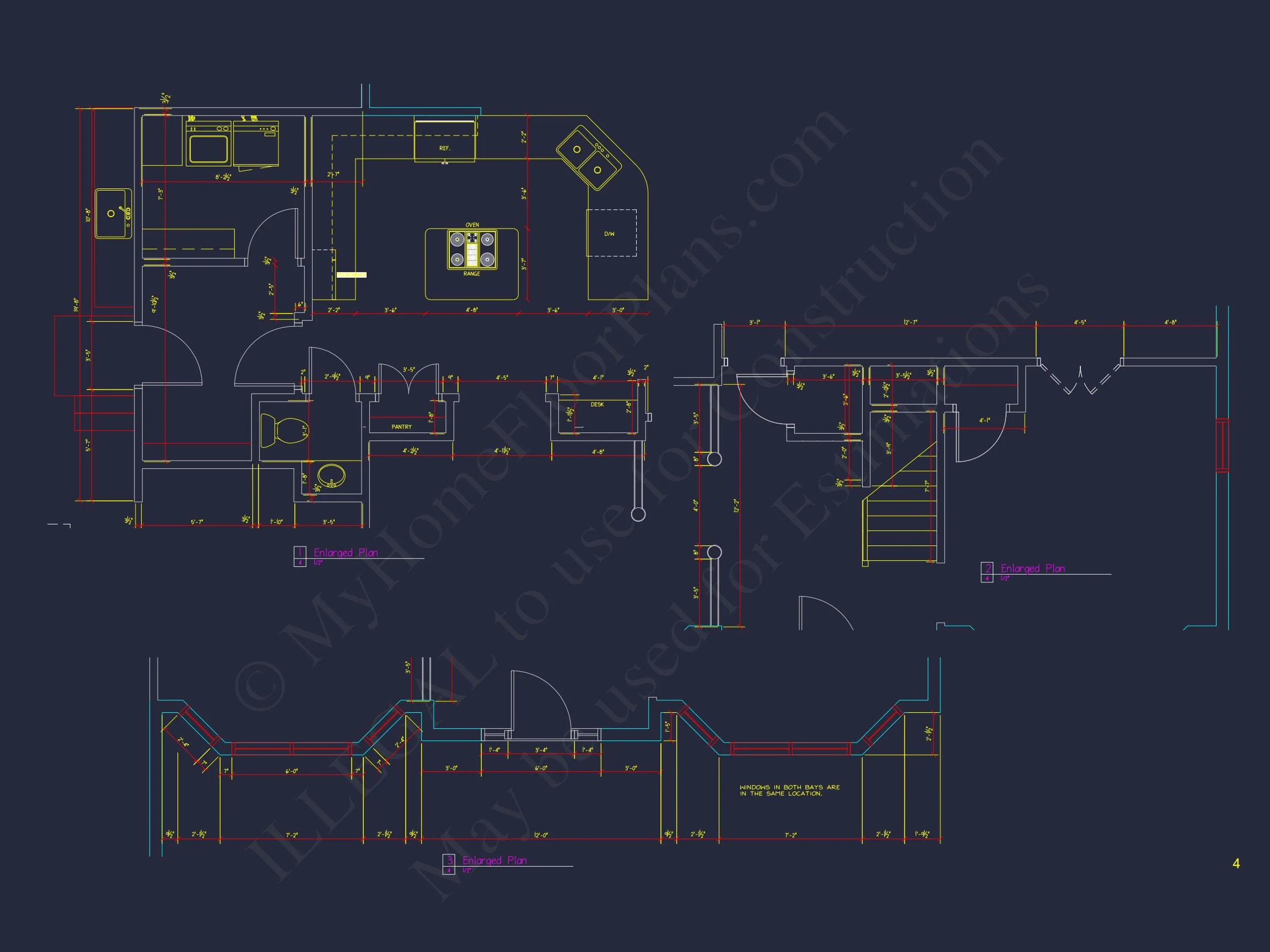 Colonial Farmhouse house Plan with 2 Floors and Detailed CAD Blueprint