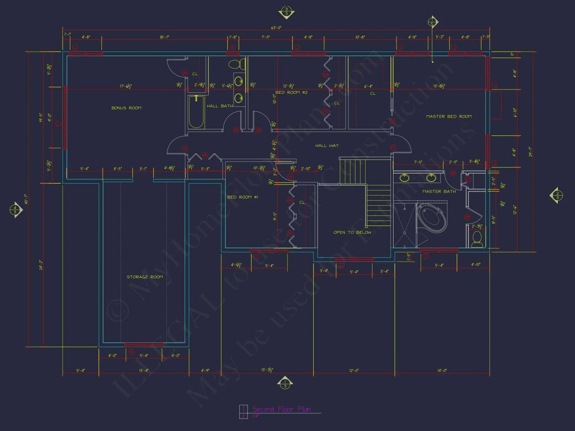 Colonial Farmhouse house Plan with 2 Floors and Detailed CAD Blueprint