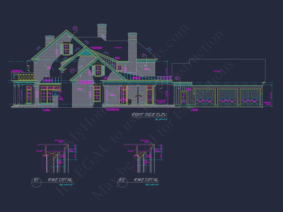 Spacious 3-Story house Plan with CAD Designs and Brick Exterior