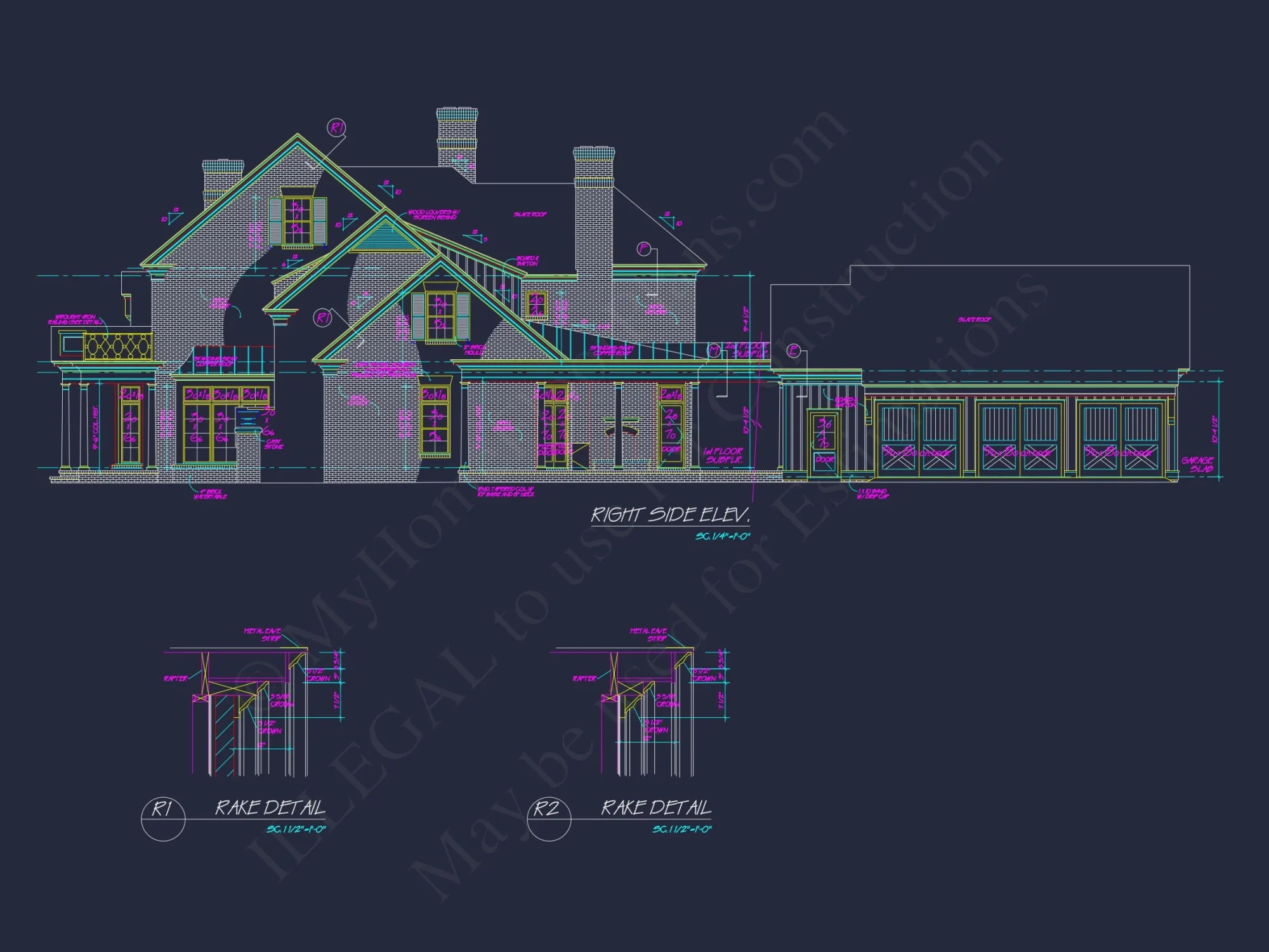 Spacious 3-Story house Plan with CAD Designs and Brick Exterior