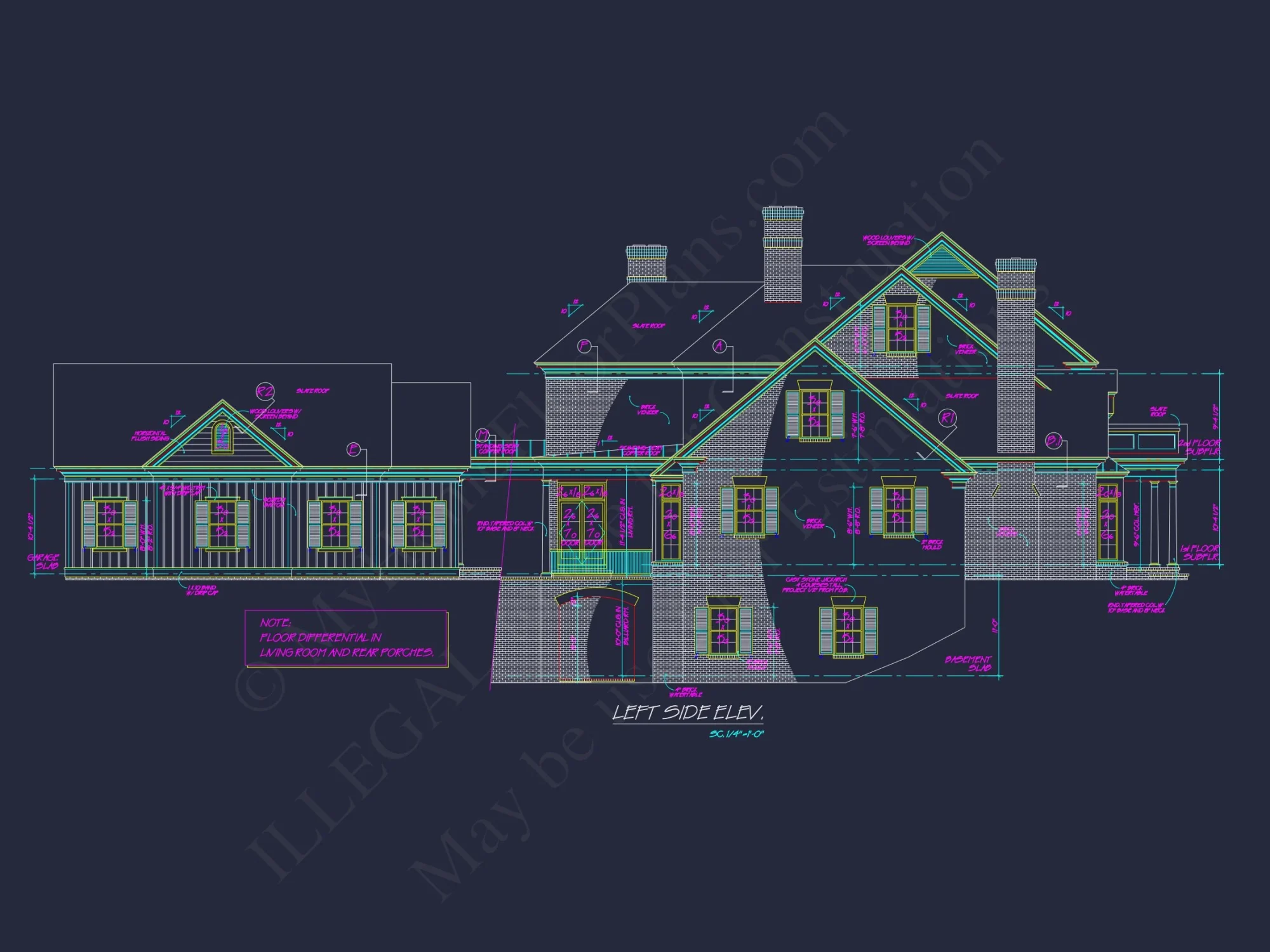 Spacious 3-Story house Plan with CAD Designs and Brick Exterior