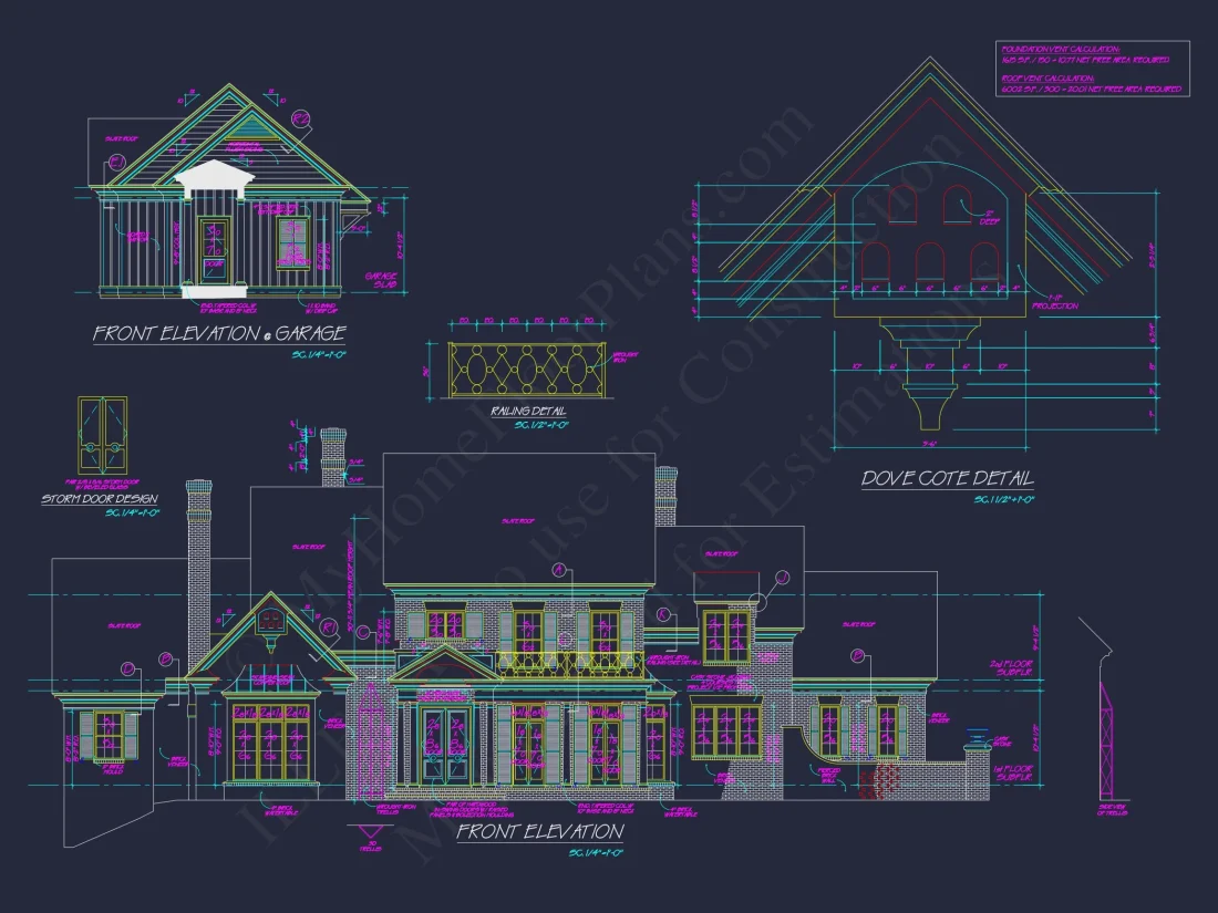 Spacious 3-Story house Plan with CAD Designs and Brick Exterior