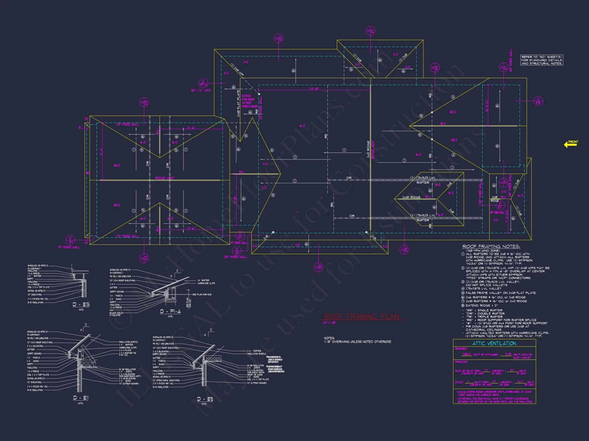 Modern Craftsman house Plan with 2 Floors and 4 Bedrooms