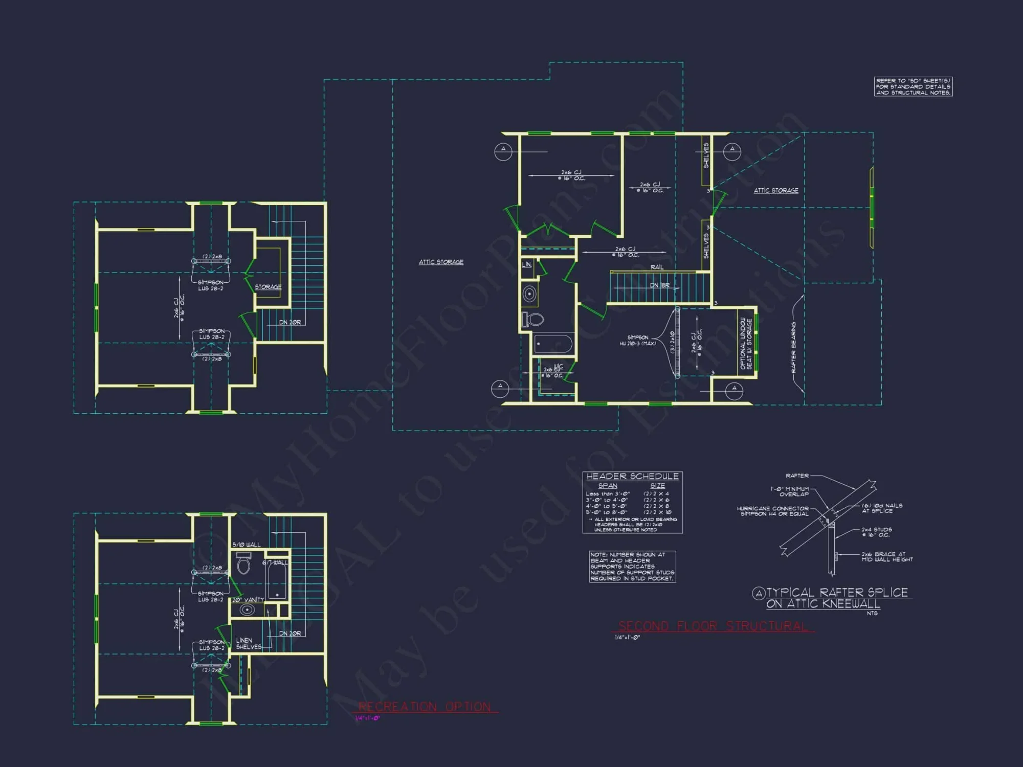 Modern Craftsman house Plan with 2 Floors and 4 Bedrooms