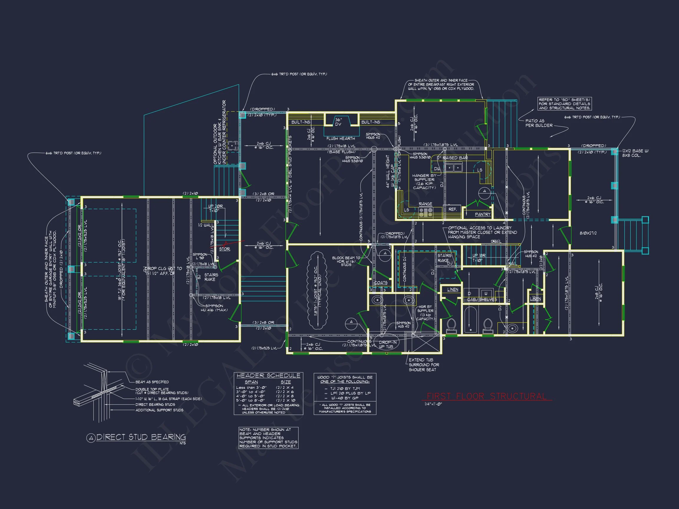 Modern Craftsman house Plan with 2 Floors and 4 Bedrooms