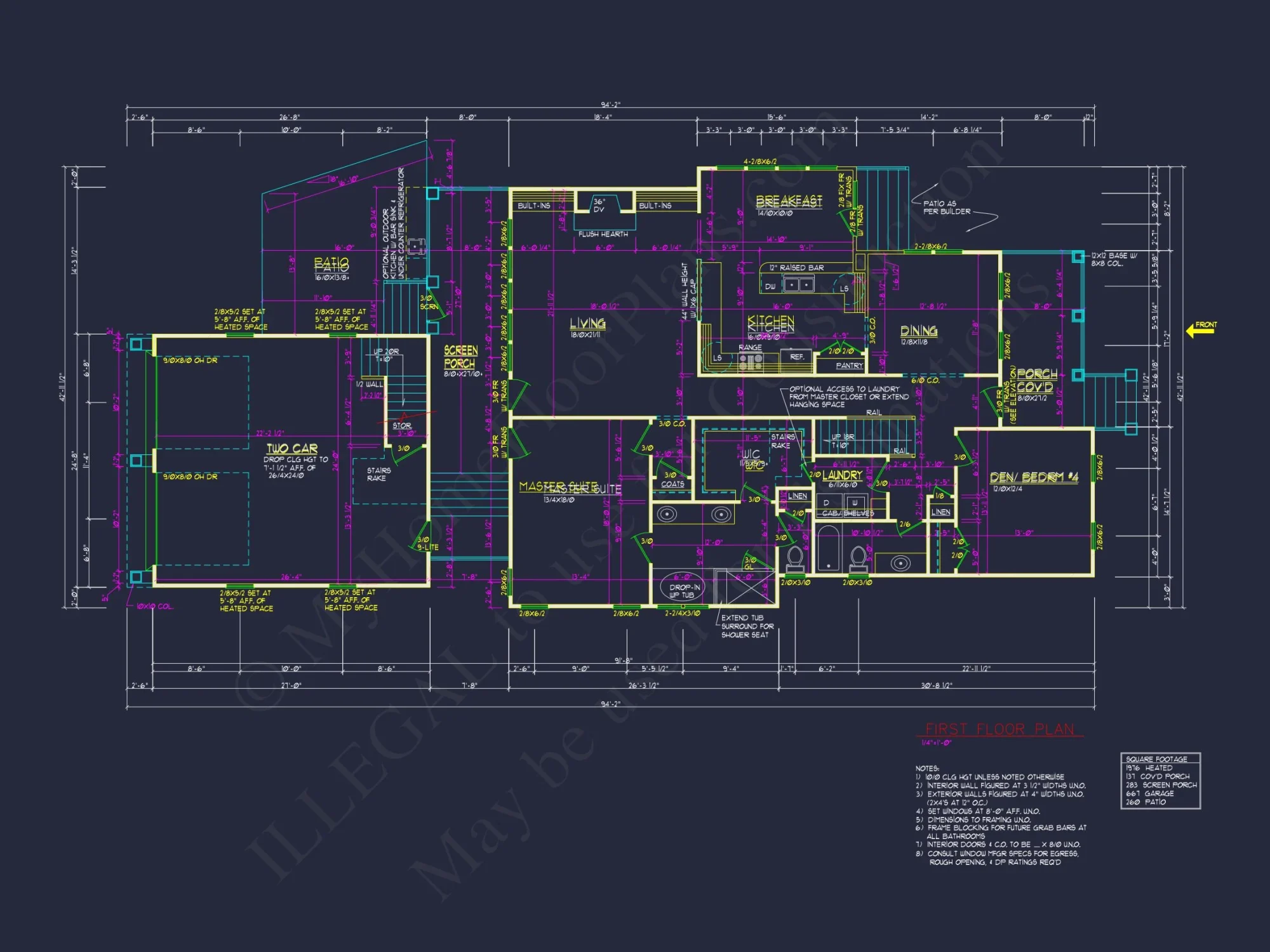 Modern Craftsman house Plan with 2 Floors and 4 Bedrooms