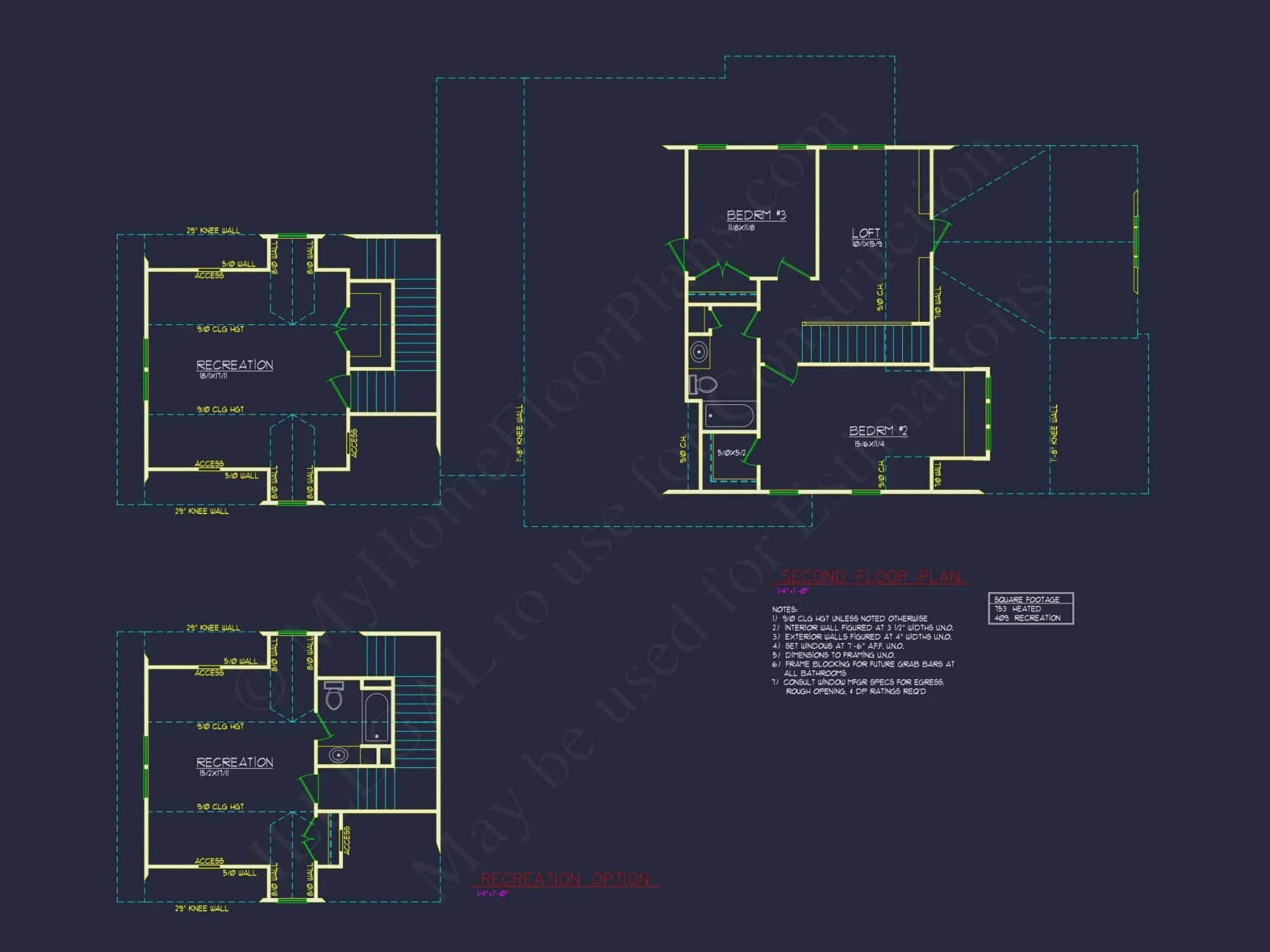 Modern Craftsman house Plan with 2 Floors and 4 Bedrooms