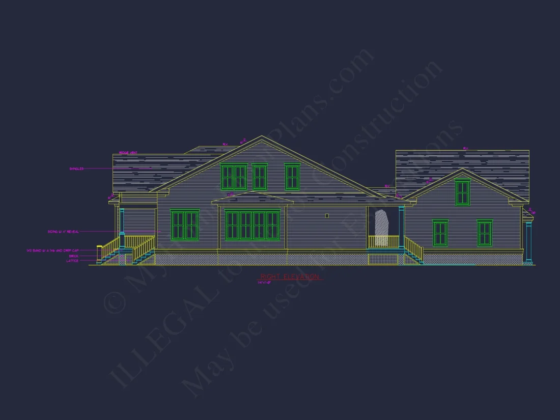 Modern Craftsman house Plan with 2 Floors and 4 Bedrooms