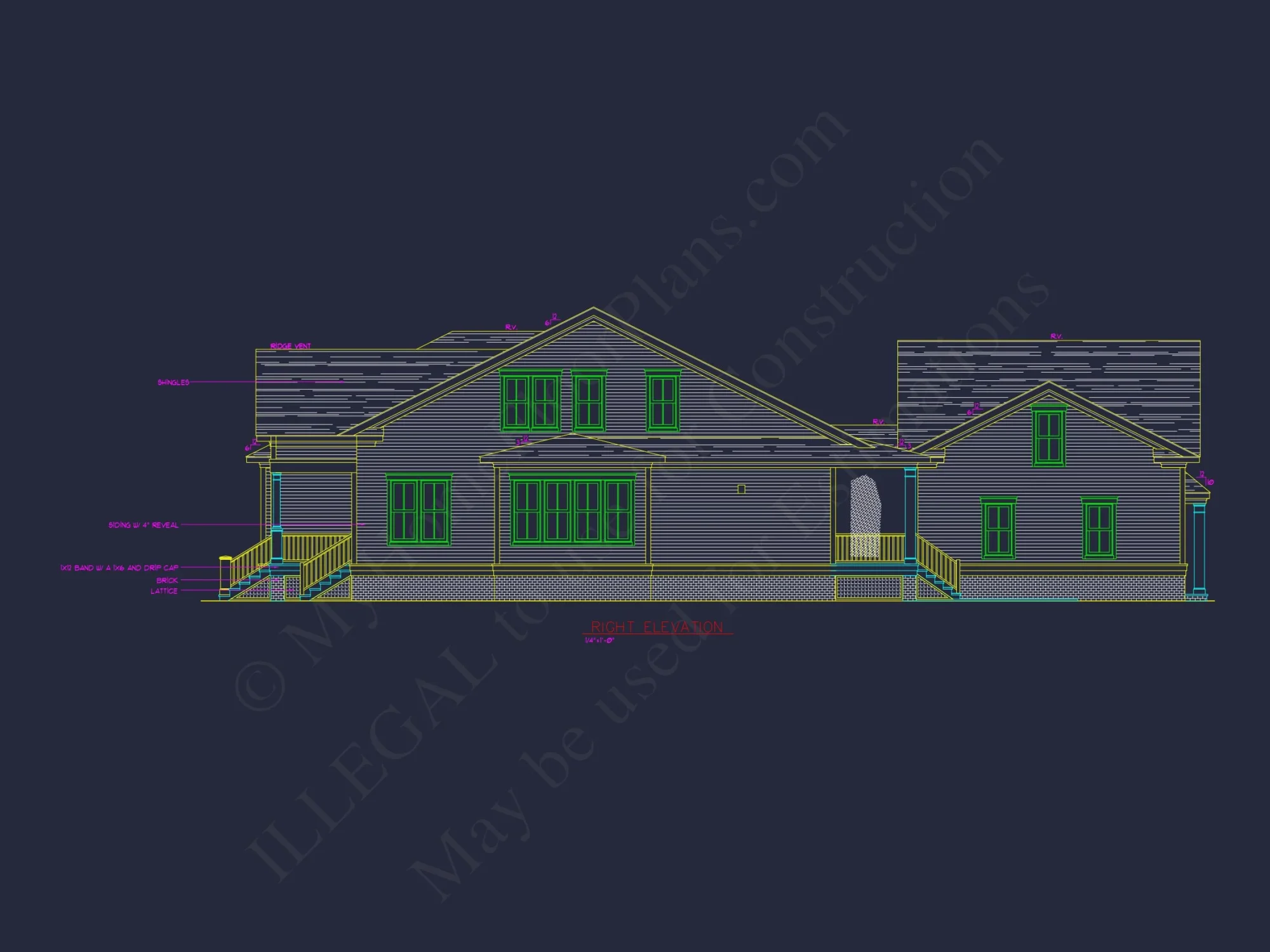 Modern Craftsman house Plan with 2 Floors and 4 Bedrooms