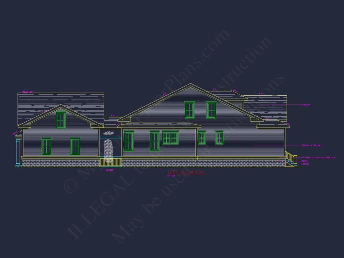 Modern Craftsman house Plan with 2 Floors and 4 Bedrooms
