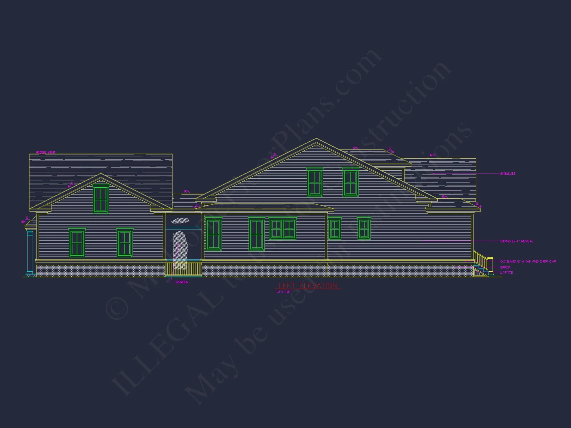 Modern Craftsman house Plan with 2 Floors and 4 Bedrooms