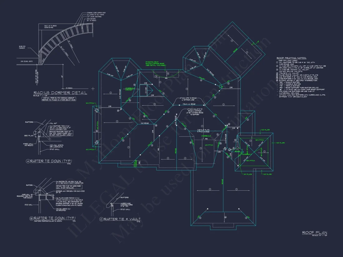 Elegant house Design: CAD Floor Plan with Blueprint & Features