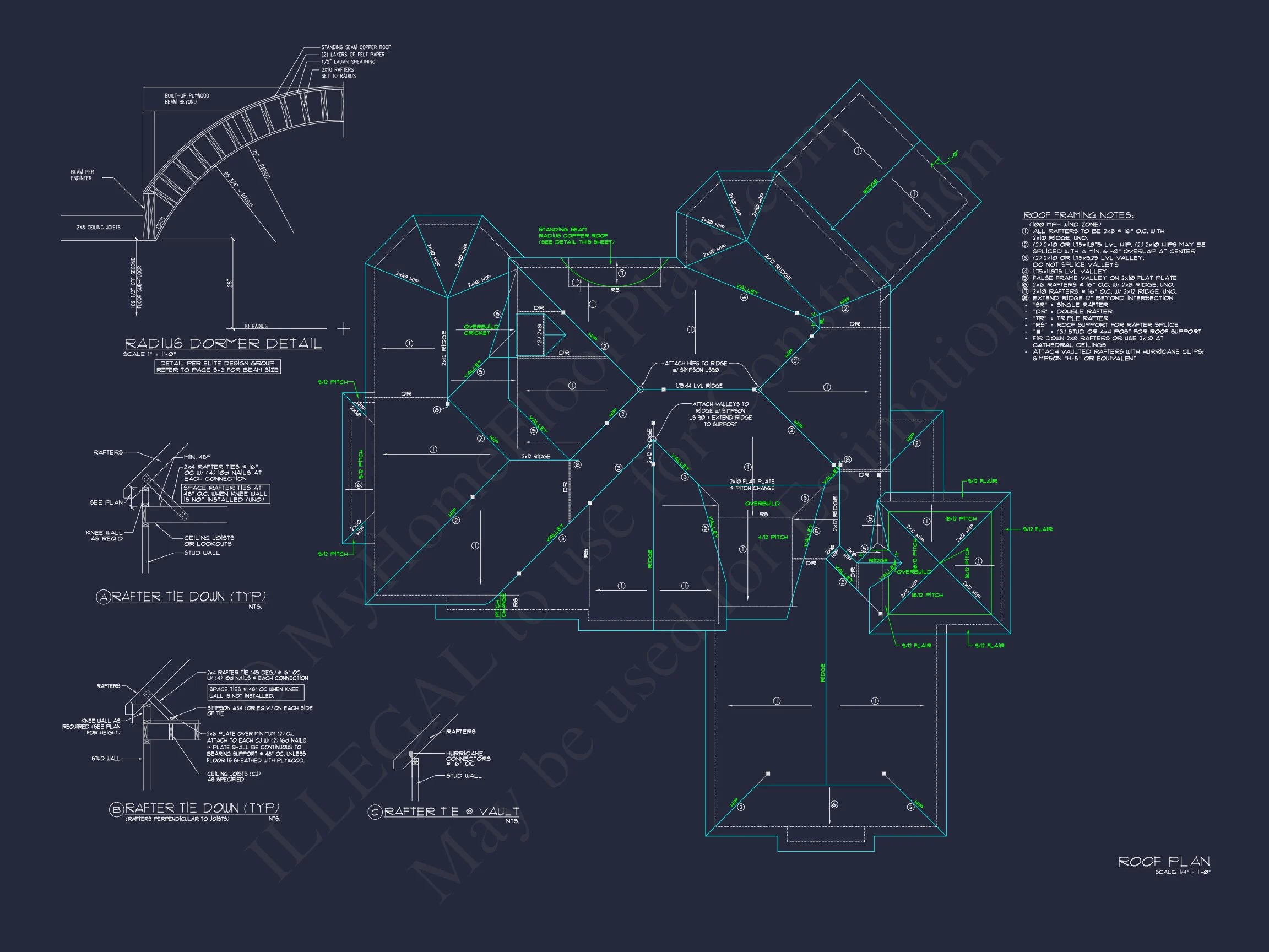 Elegant house Design: CAD Floor Plan with Blueprint & Features