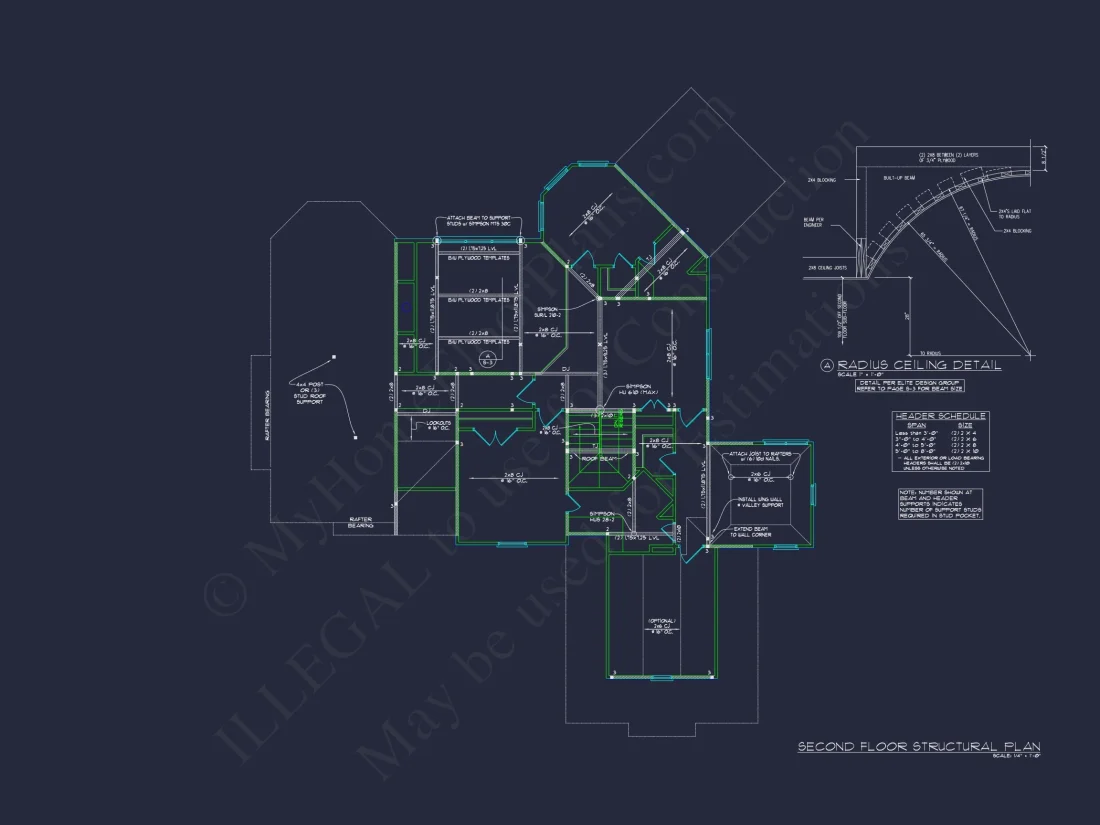 Elegant house Design: CAD Floor Plan with Blueprint & Features