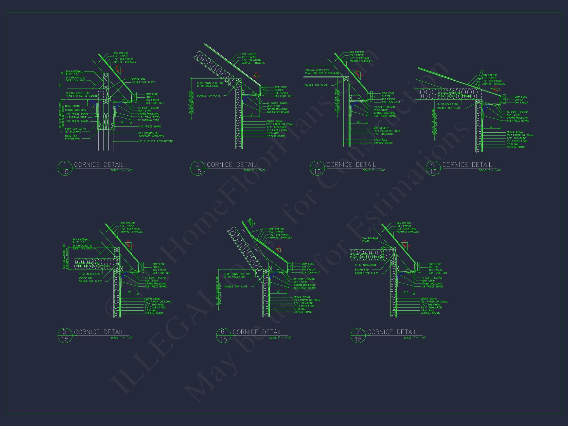 Elegant house Design: CAD Floor Plan with Blueprint & Features