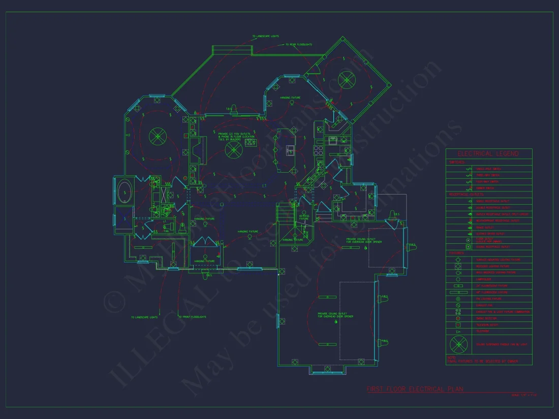 Elegant house Design: CAD Floor Plan with Blueprint & Features