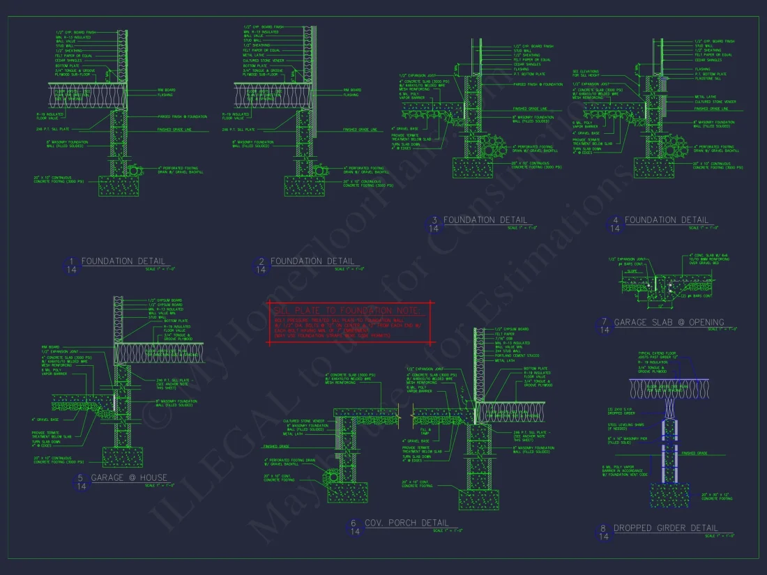 Elegant house Design: CAD Floor Plan with Blueprint & Features