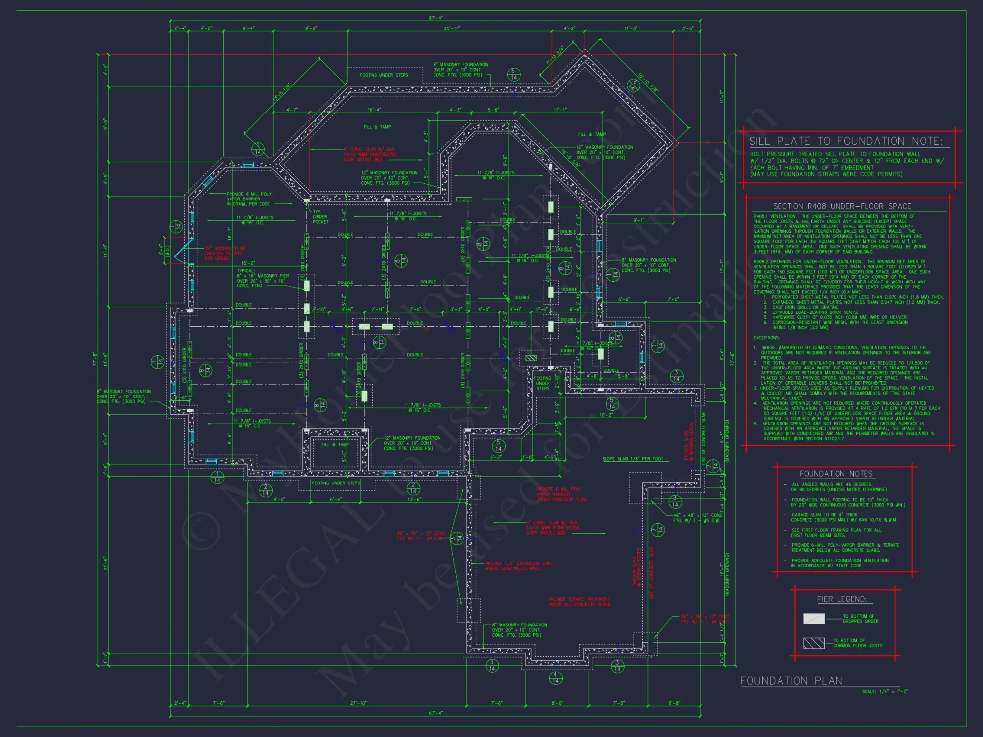 Elegant house Design: CAD Floor Plan with Blueprint & Features