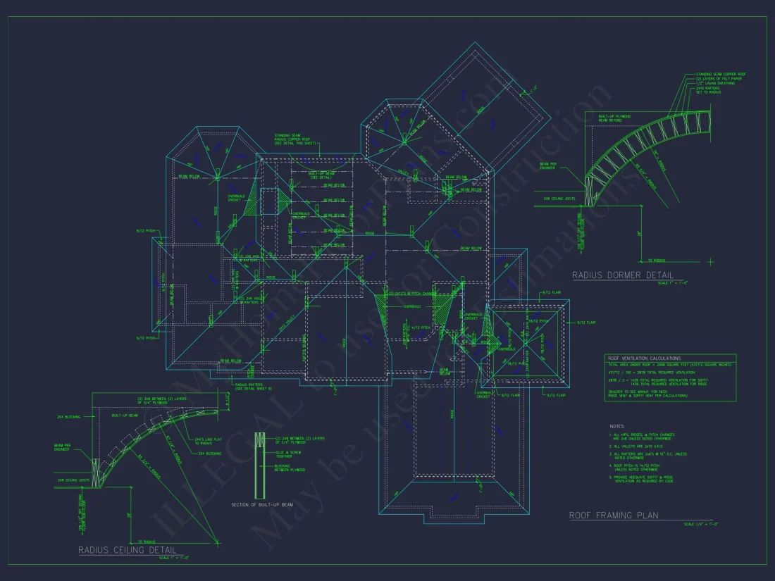 Elegant house Design: CAD Floor Plan with Blueprint & Features