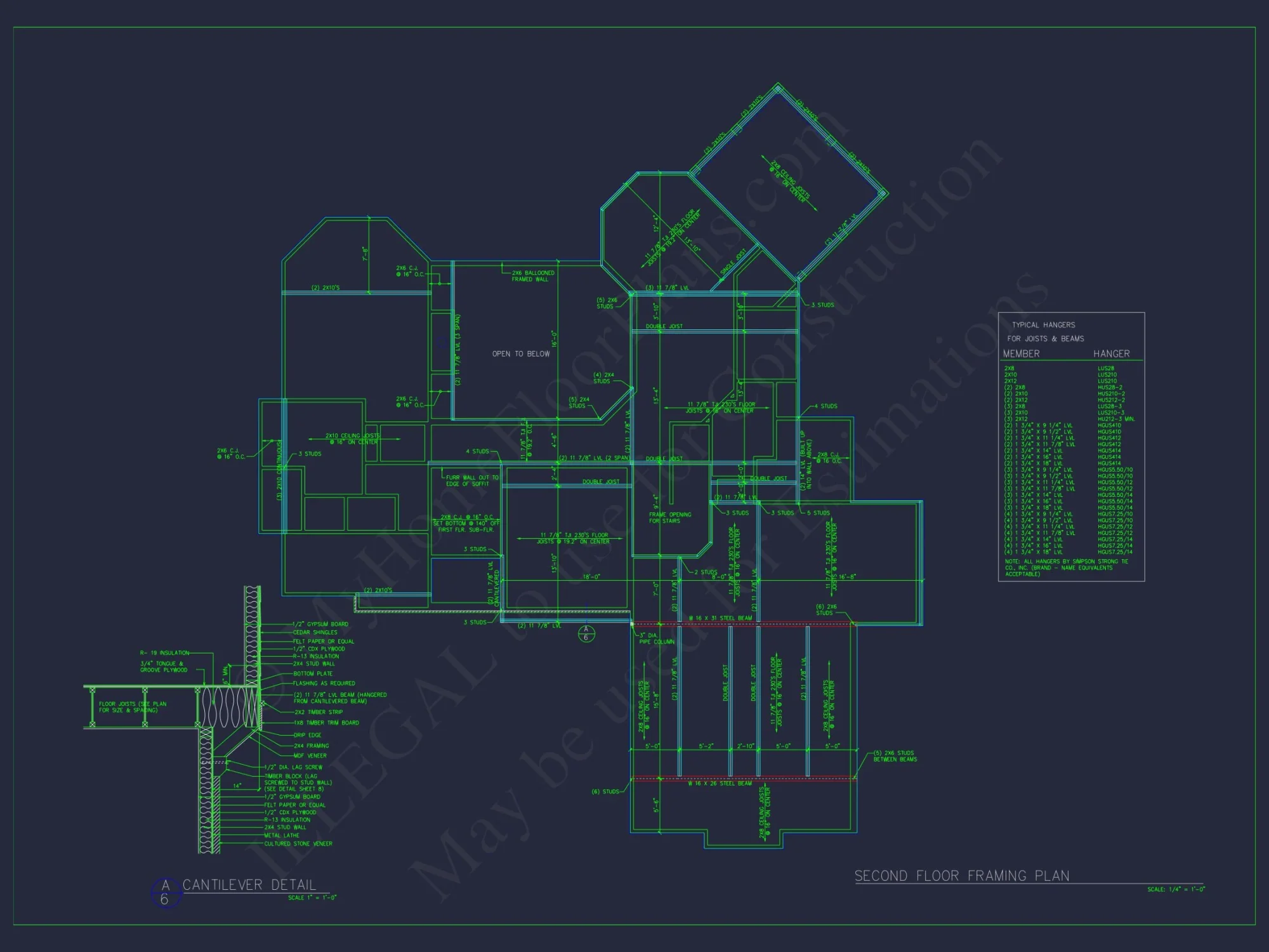 Elegant house Design: CAD Floor Plan with Blueprint & Features
