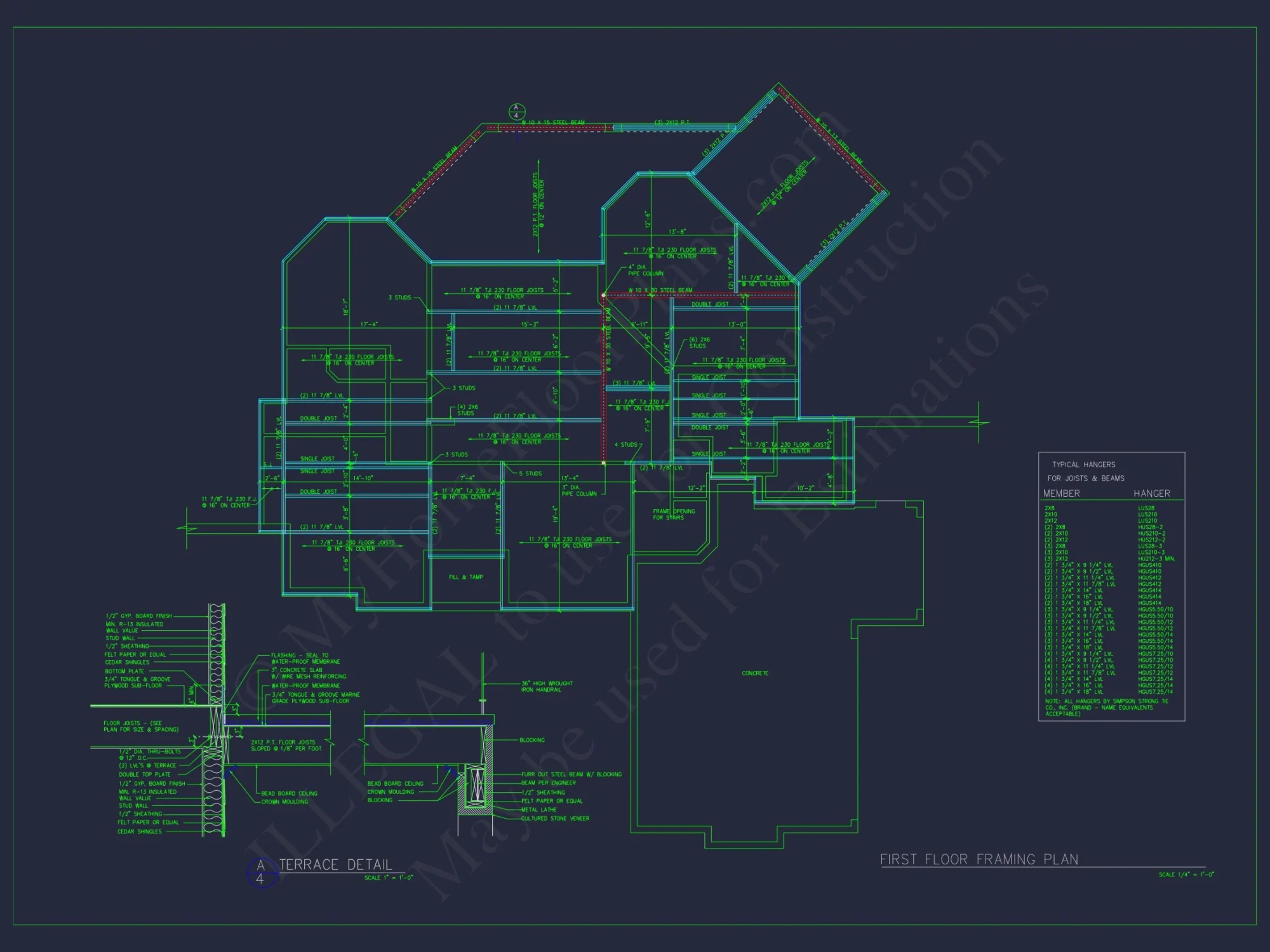 Elegant house Design: CAD Floor Plan with Blueprint & Features