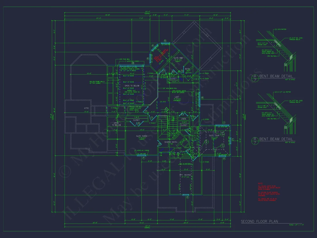Elegant house Design: CAD Floor Plan with Blueprint & Features