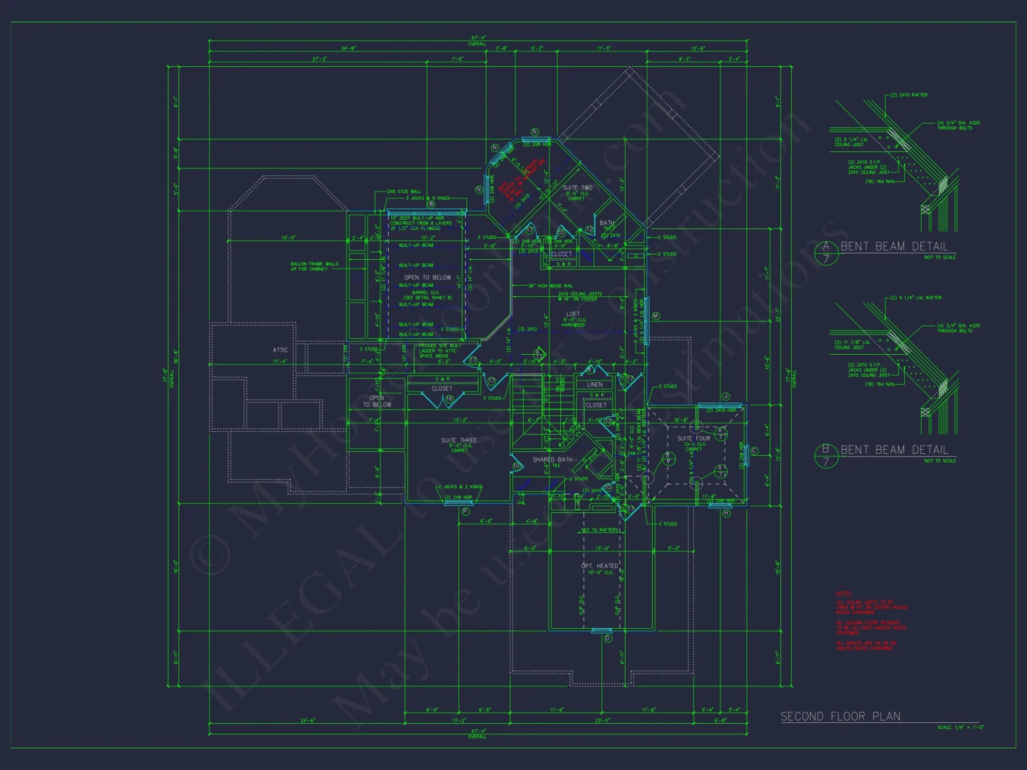 Elegant house Design: CAD Floor Plan with Blueprint & Features