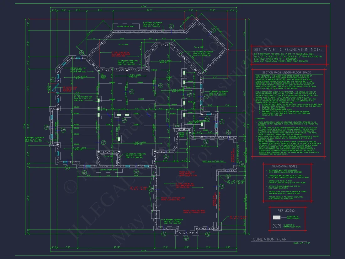 Elegant house Design: CAD Floor Plan with Blueprint & Features