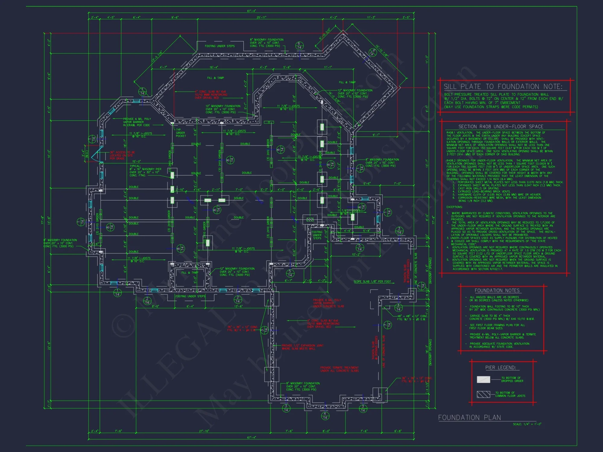 Elegant house Design: CAD Floor Plan with Blueprint & Features
