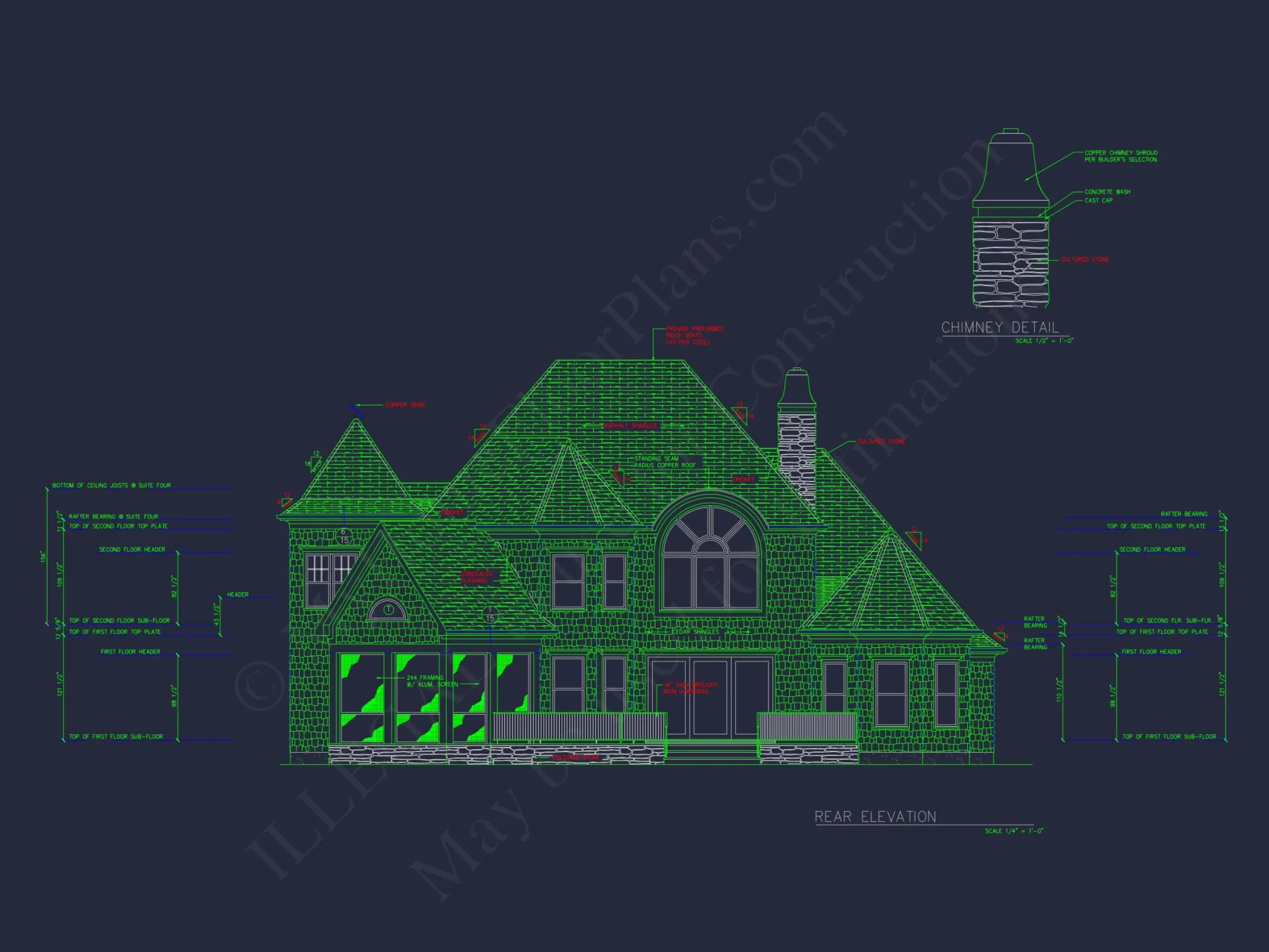 Elegant house Design: CAD Floor Plan with Blueprint & Features