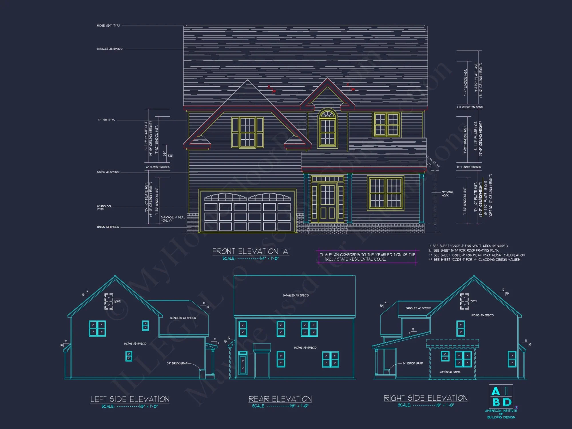 Beautiful Two-Story house Plan with CAD Designs and Floor Plans